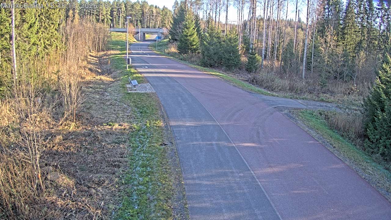 The city’s camera looking along the path at Maikkulan baana