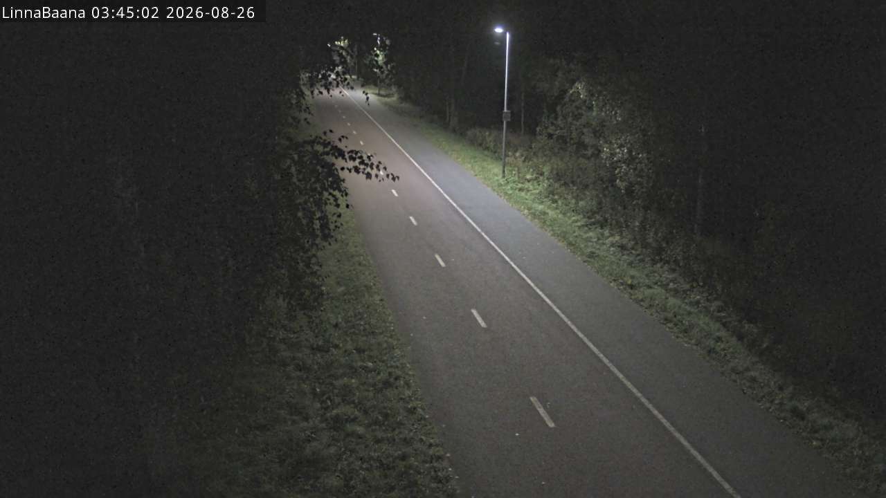 The city’s camera looking along the path at Linnanmaan baana